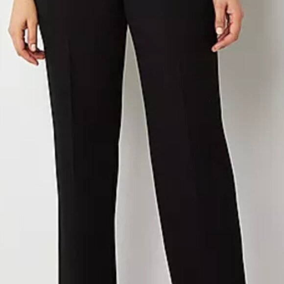 NWT Worthington Womens  Curvy Fit Straight Trouser Petite 16 Black - Picture 1 of 3